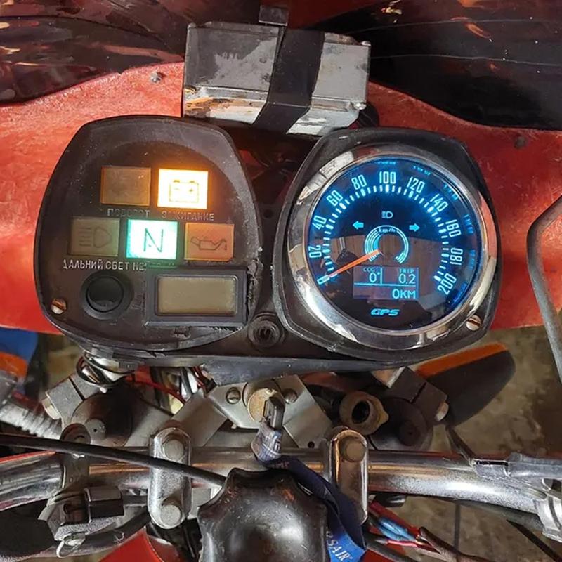 85MM GPS Speedometer 0-200KMH With GPS Antenna 7 Colors Backlight Digital LED Odometer Gauge for 12V24V Car Boat Marine