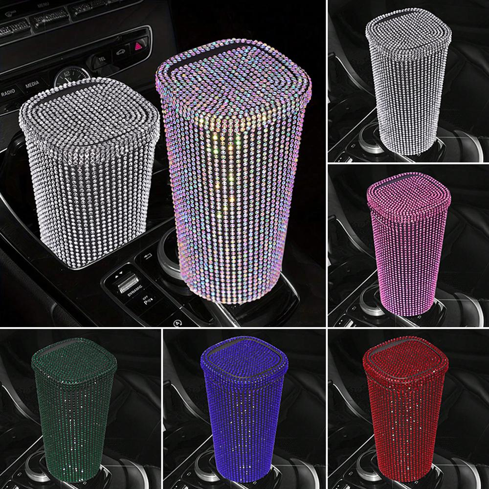 1 шт. Автомобильный ящик для хранения, алмазный кристалл, автомобильное ведро, ящик для хранения мелочей, автомобильный мусорный бак Mlini, центральное управление, держатель для стакана воды, коробки