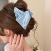 Versatile Elegant Satin Triangle Shark Clip Plastic Multi-layered Cloth Hair Claw 13 CM Polyester Women Hairgrips for Gifts