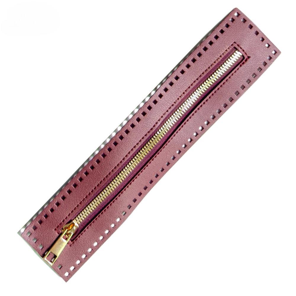 27см ПУ Ремешок Молния Золотистый Металл DIY Вязание Крючком Аксессуары для Сумок Ручной Работы