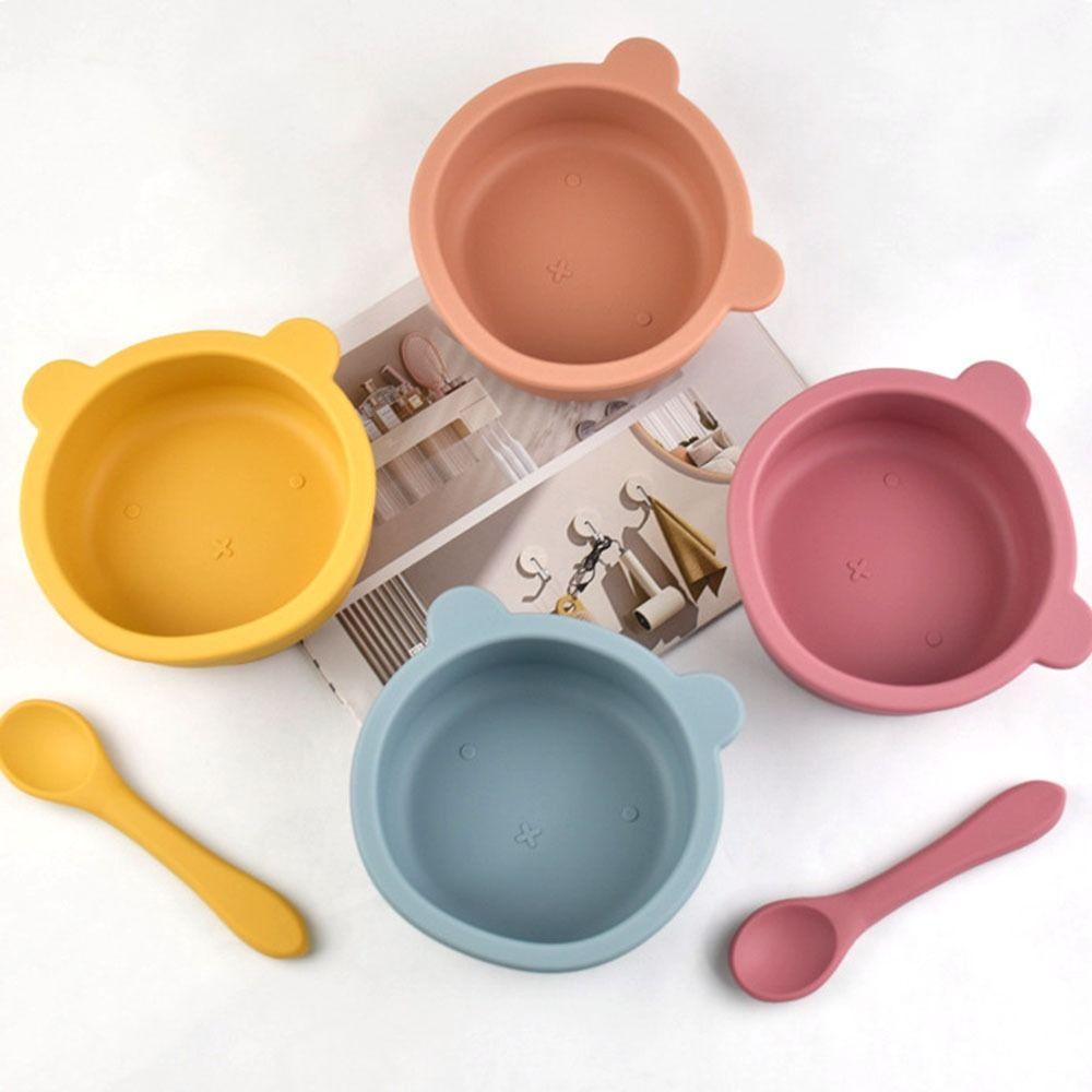 Waterproof Silicone Suction Bowls Flexible Feeding Bowl Set Feeding Tableware Learning To Eat