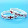 2 Pcs England Flag Bracelet Country Silicone Wristband Men Women Rubber Band Motivational Sport Wrist Strap Fashion Cuff Bangles Accessories Gift