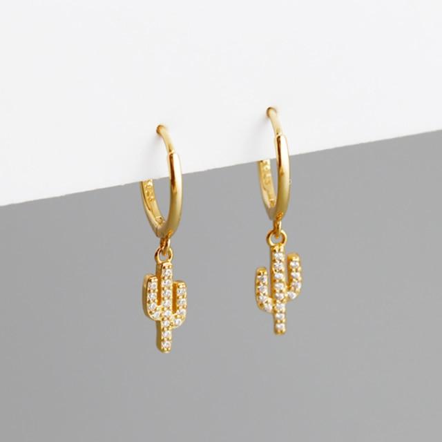 100% 925 пробы серебро маленькие круглые золотые молнии циркониевые серьги-кольца клипсы для женщин Pendientes геометрические