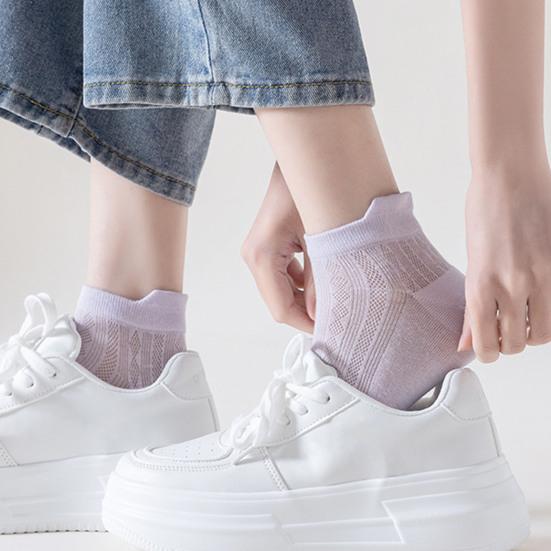 1 пара женских носков, тонкие сетчатые носки без запаха, высокая эластичность, противоскользящие, дышащие, мягкие, впитывающие пот, противоусадочные, спортивные невидимые хлопковые носки