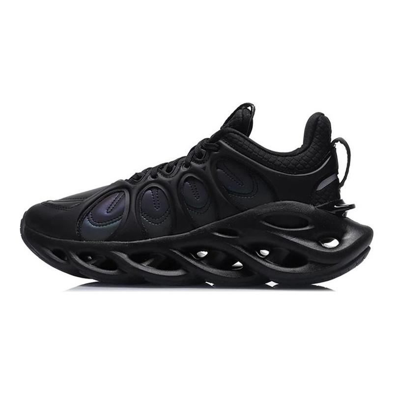 Li Ning Arc ACE Амортизация Дышащие Легкие Упругие Низкие Кроссовки для Бега Женские Черные ARHP226-12