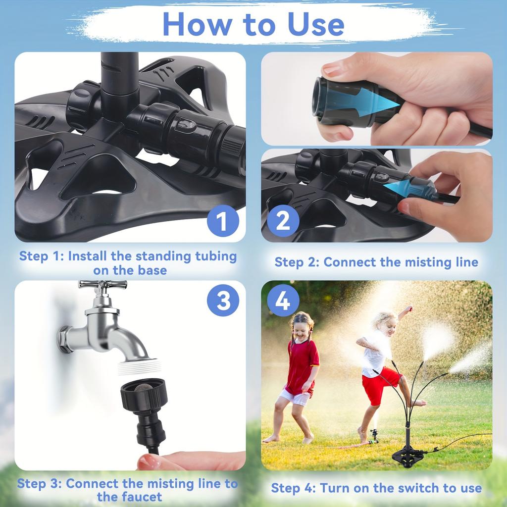 1 упаковка, стационарные распылители для наружного применения на террасе, 26,2-футовая переносная система распыления для охлаждения на открытом воздухе, стационарная система распыления для охлаждения