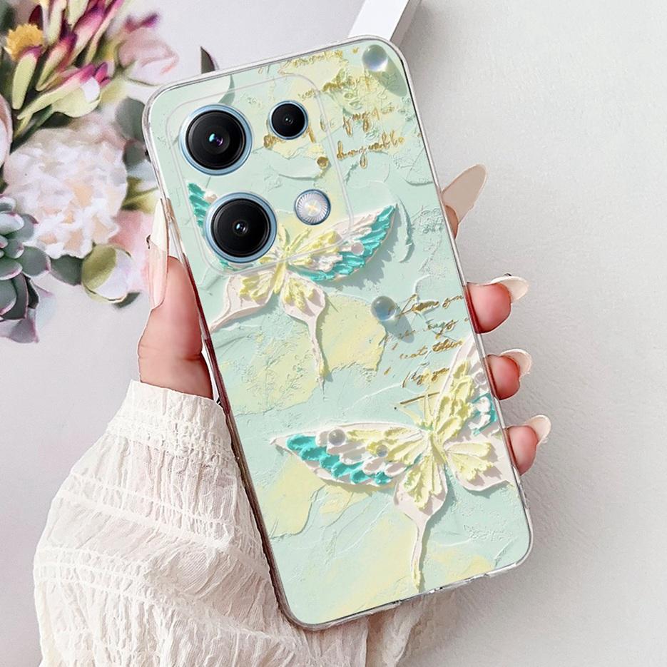 For Xiaomi Redmi Note 14S Case Stylish Butterfly Painted Cover 6.67'' Soft Silicone Phone Case For Redmi Note 14S Note14S Bumper