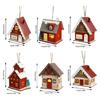 Wood Christmas Cabin with Light Elegant Christmas Village Wood Houses with Soft Lighting Indoor Decors Gift