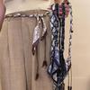Корейский шелковый шарф с деревянными бусинами: Модная, универсальная цепочка на талию и ремень для женщин