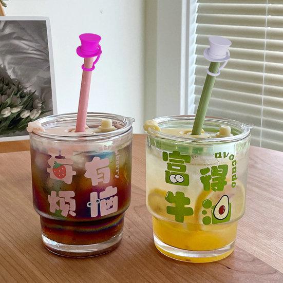 4Pcs Straw Cover Cute Hat Silicone Straw Toppers Dustproof Splashproof Straw Lid Water Bottle Accessory