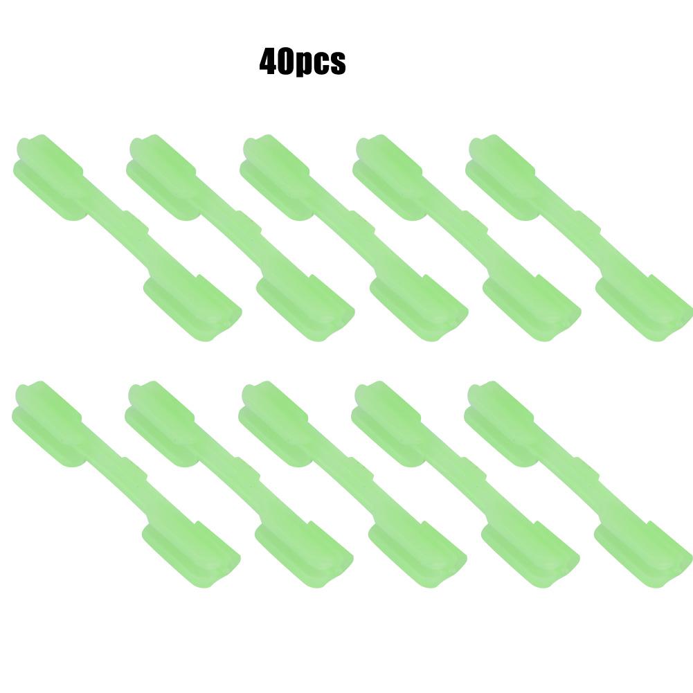 40 PCS Light Stick Clip on Holder Fit Rod Tip Night Fishing Fluorescent Glow Sticks (M)