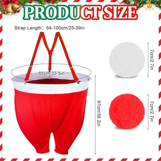 Santa Pants Snowball Fight Game with 20 Balls Red White Snowball Toss Activity Game Families Indoor Outdoor Yard Ball Catching Game