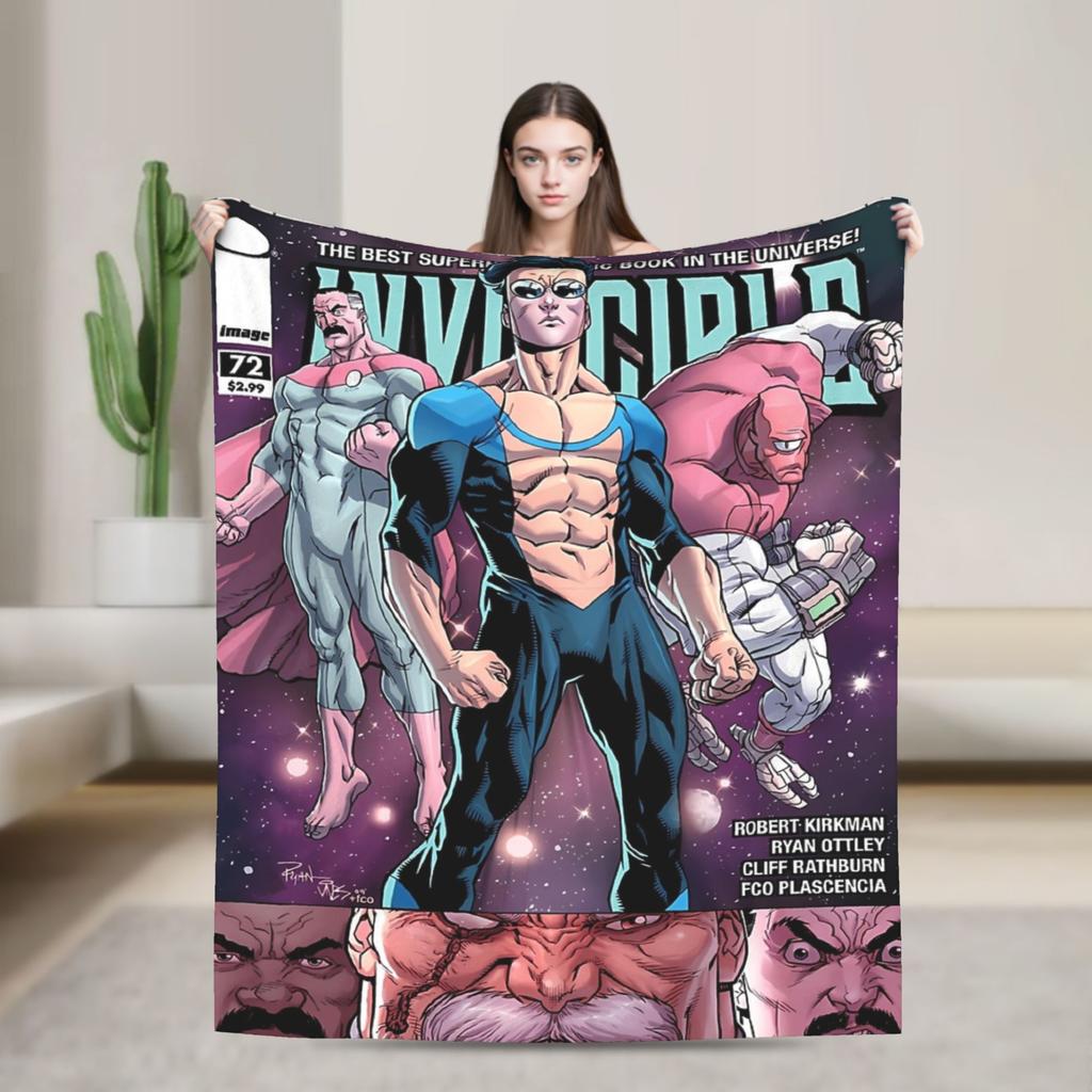 Invincible Hero Manga Blanket Coral Fleece Plush Textile Decor Multi-function Ultra-Soft Throw Blanket for Sofa Car Bedspreads