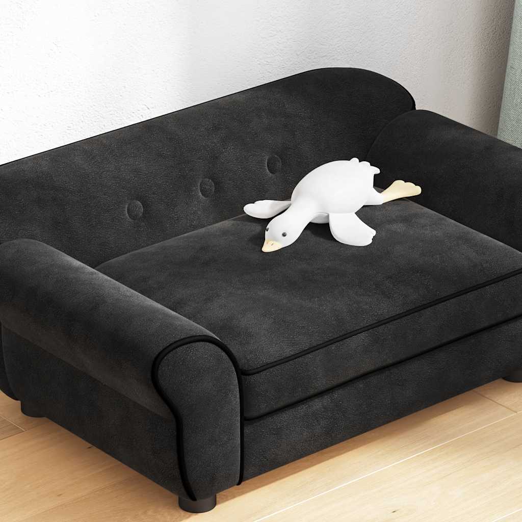 Pet Sofa for Dogs Black 72 x 45 x 30 cm Plush