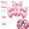 6Pcs Large Aluminum Foil Balloons Reusable Party Balloons Decorative Bow Balloons  Gender Reveal