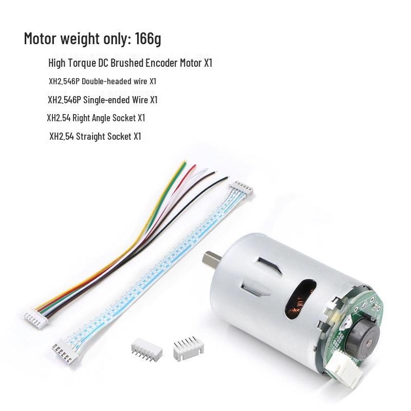 High Torque & Speed DC Brushed Motor with 6mm Shaft & Hall Encoder MG545