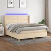 VidaXL Slat Bed Base with Mattress and LEDs, Upholstered Bed, Double Bed, Adult Bed for Indoor Bedroom, 3138970