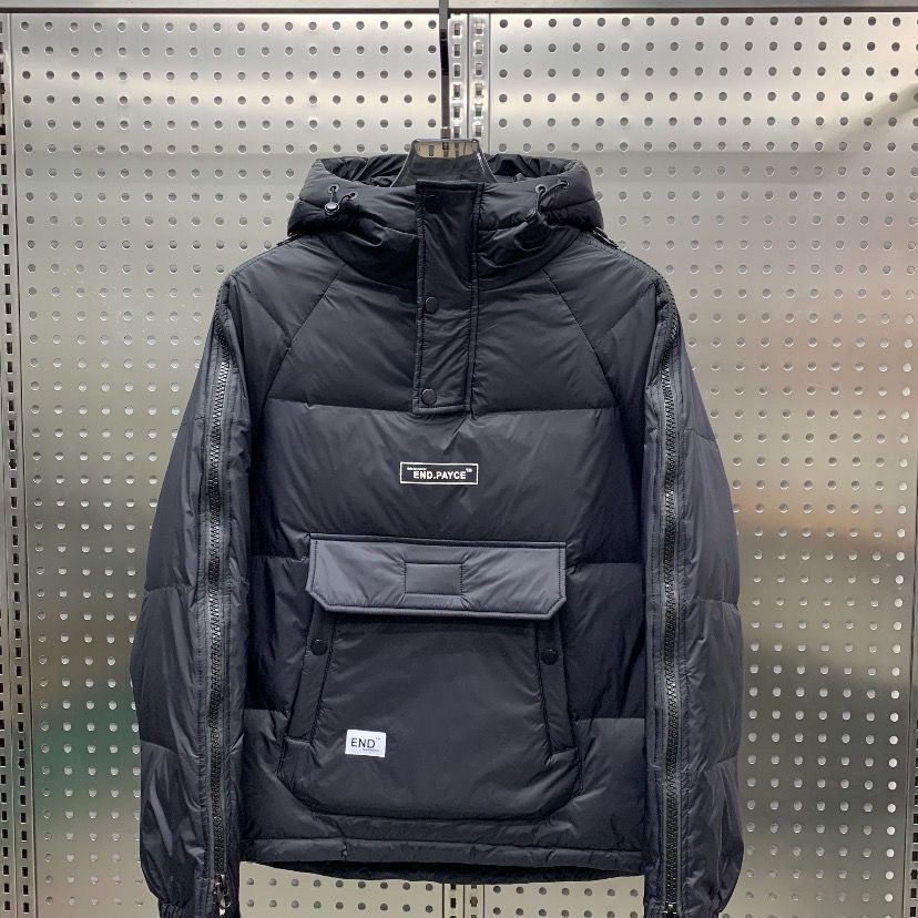 Мужская зимняя рабочая одежда на молнии, хлопковое пальто, модное повседневное короткое пальто с капюшоном, утепленное теплое однотонное мужское пальто