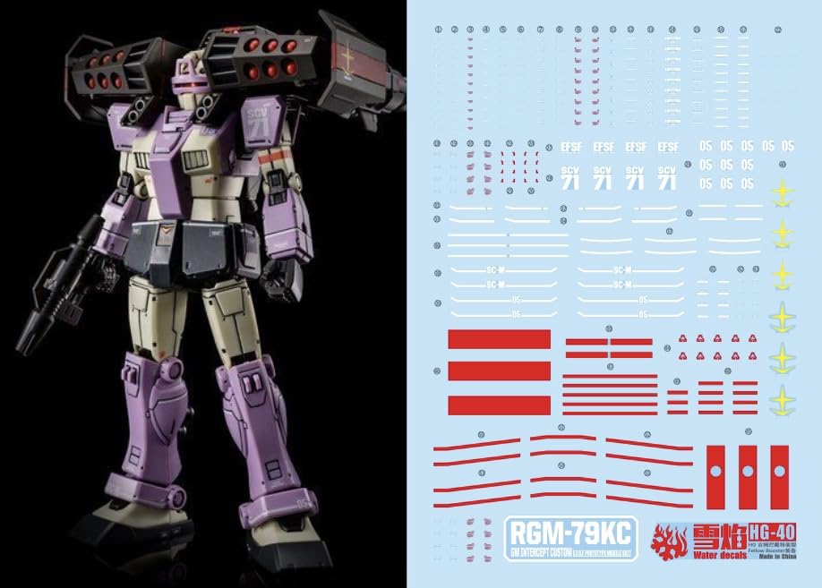 HG RG EG Robot MS Yukisha Detail Up Water Transfer Decal HG GM Intercept Custom Booster Fluorescence!! 1/144 (for 1/44 (Fellow Equipped) HG-40) [Item]