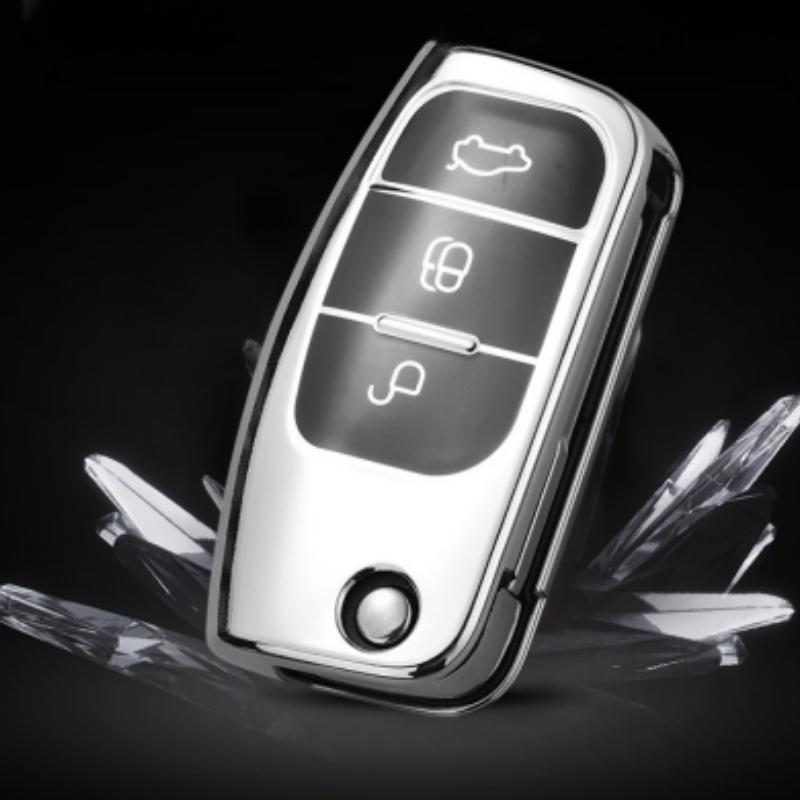New TPU Folding Key Cover Bag Shell Case Keychain Protector For Ford Focus 2 MK2 Fiesta Mondeo Galaxy Falcon Territory Ecosport