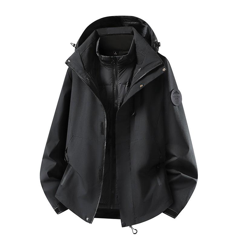 Men Women 3-in-1 Waterproof Windproof Hiking Jacket With Removable Down Liner Outdoor Trekking Camping Winter