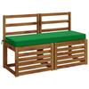 2 piece Bench Cushions SOEST 2 pcs. 100percent  Polyester Green