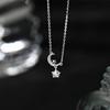 Exquisite, Light, Luxury, High Grade, Star Moon Necklace, Super Sparkling, Fashionable, Exquisite, Small, and Small Collarbone Chain