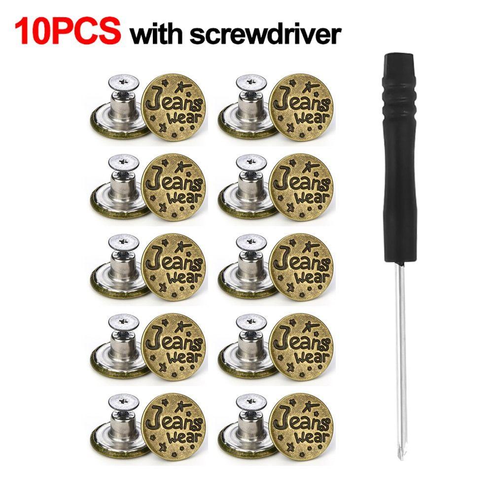 10Pcs/pack Nail Free Waist Extenders Button Clothing Pants Waist Buckle Jeans Buttons Jeans