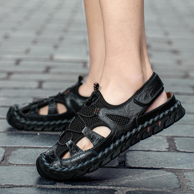 Hot Summer Men's Sandals Outdoor Mesh Sandals Soft Clogs Men Sandals Slides Handmade Dropship Sandals Roman Outdoor Slippers