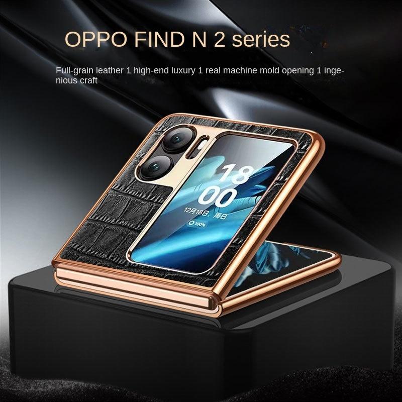 Роскошный кожаный чехол для телефона для Oppo Find N2 N3, флип-чехол с жестким бампером, противоударный защитный чехол