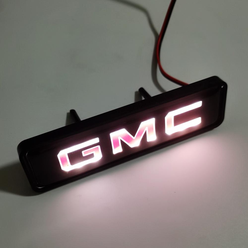 For GMC Badge Light White LED Grille Light For GMC Envoy Yukon Canyon Safari Savana Sierra GMC Grills Light Net Atmosphere Lamp