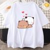 Panda Bear T Shirts Bubu Dudu Sleep Cartoon Tshirts Kawaii Tops Ullzang Summer Short Sleeve High Quality Tees Female