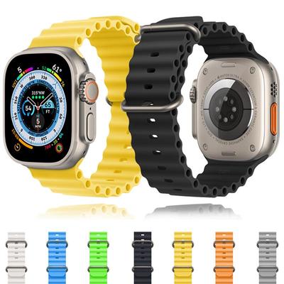 Ремешок Ocean для Apple Watch Ultra Strap series 8, 7, 6, 5, 4, 3, силиконовый браслет для iWatch, 49 мм, 44 мм, 40 мм, 45 мм, 41 мм, 42 мм, 38 мм, ремешки