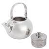 304 Stainless Steel Teapot Flat Bottom Induction Cooker Water Kettle Tea Pot with FilterSilver 16cm