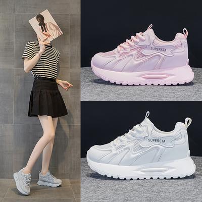 Весна и лето Новые настоящие кожаные туфли на платформе, износостойкие, увеличивающие рост, стельки для спорта и отдыха