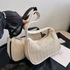 Portable Weave Straw Underarm Bag Elegant Clutch Bag Trendy Straw Shoulder Bag Women