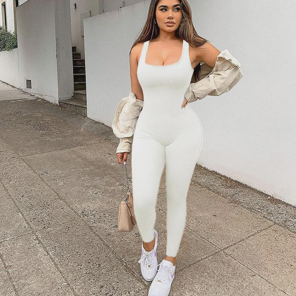 2025 European & American Stylish Basic Camisole Yoga Jumpsuit