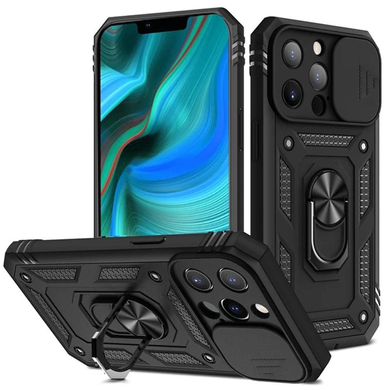 Противоударный защитный чехол с кольцом для объектива для iPhone 15 14 13 12 11 Pro Max X XR XS Max 7 8 15 Plus, подставка-держатель, задняя крышка для ПК