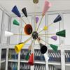 Chandelier Light Mid Century Style 24 Arms Multicolored Sputnik Brushed Brass Chandelier Décor Lights