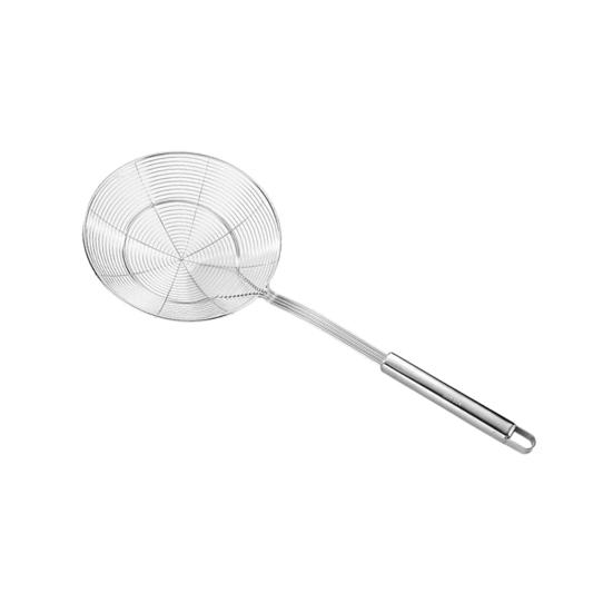 Ложка с прорезями из нержавеющей стали, мелкая сетка, защита от ожогов, длинная ручка, термостойкая жарка, сито для жарки пищевого масла, жира, скиммера