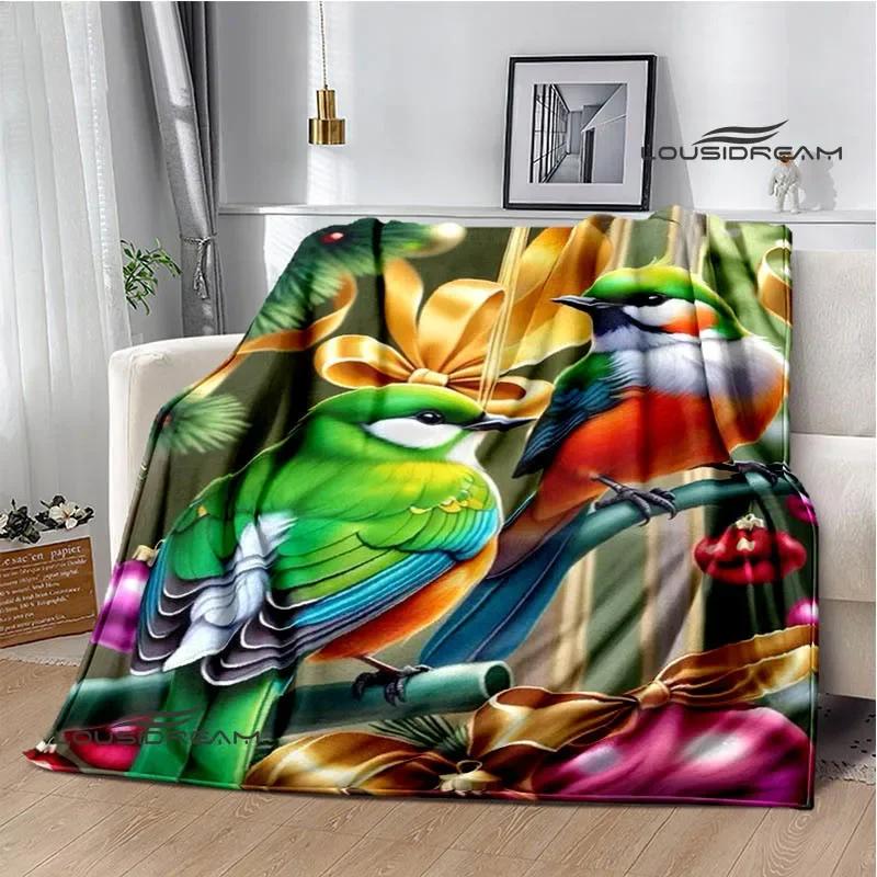 3D Parrot cute printed blankets picnic blanket Warm Flannel blankets Soft and comfortable blanket bed linings Birthday Gift