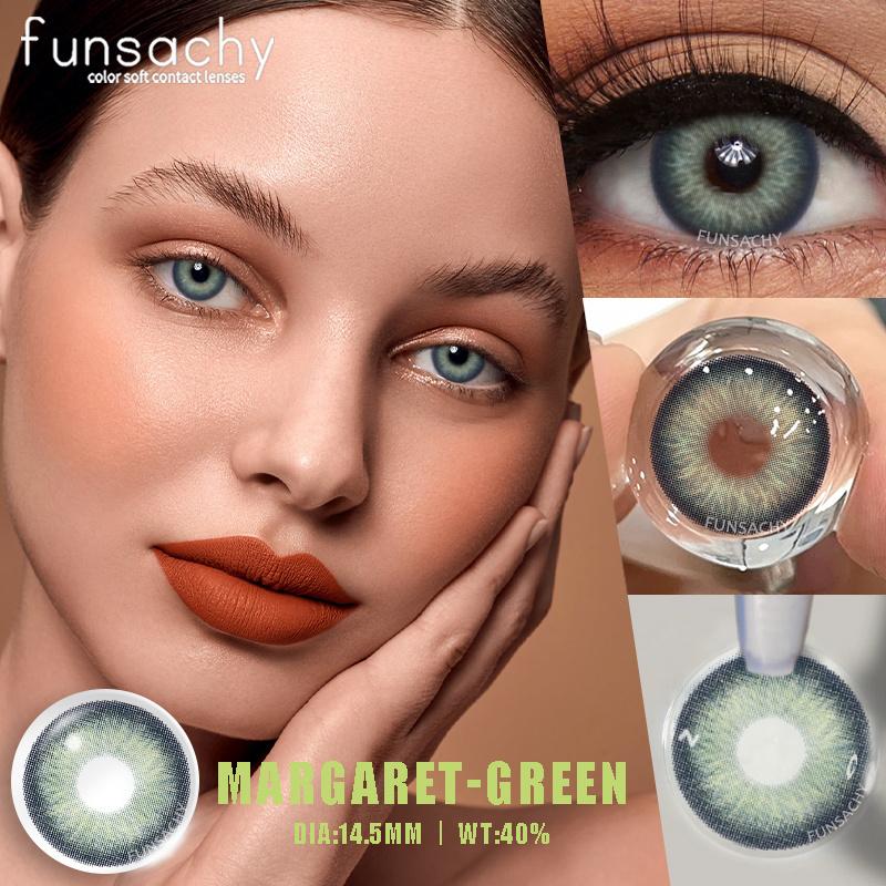FUNSACHY 1 Pair Grey Colored Contact Lenses Natural Color Brown Lenses for Eyes Blue Cosmetics Pupil Eye Makeup Lens Yearly Use