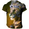 Daily Oversized Men's T-Shirt 3D Lion Print Tees Tops Summer Casual Animal Pattern Streetwear New Fashion Street Men Clothing