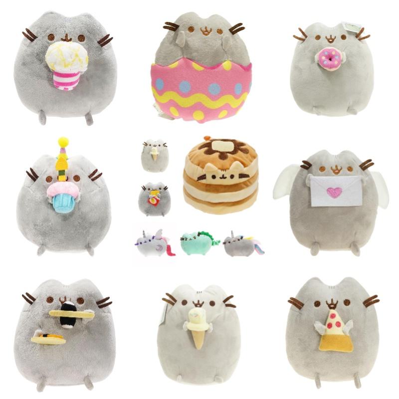 Милая короткошерстная плюшевая игрушка-кошка в стиле мороженого, печенья, пончика, суши или картофельных чипсов