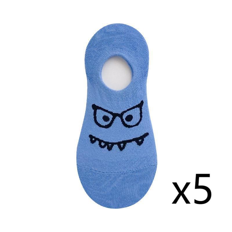 5 пар носков-лодочек с рисунком из мультфильмов, женские носки, летние тонкие невидимые носки с мелким горлом, милые короткие японские носки