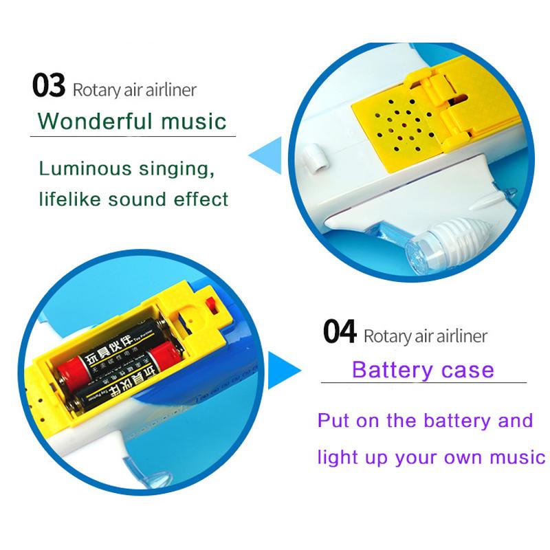 Electronic Aeroplane Toy with Music & Light Airplane Toy Electric Detachable Plane Toys Autopilot Automatic Obstacle Avoidance