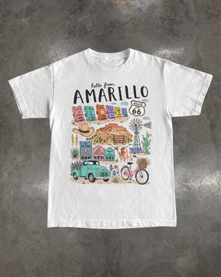 Amarillo Texas Shirt, Retro Route 66 Western Travel Souvenir Graphic Tee