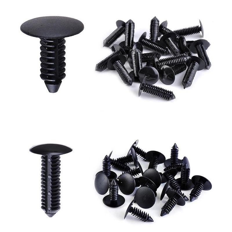 100x for Auto Plastic Fastener ClipsTrunk Screw Rivet Set Car Bumper Fender Mix