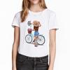 Женская летняя футболка Harajuku Camiseta Mujer Graphic Tees Bicycle Girl Корейские топы Kawaii Streetwea