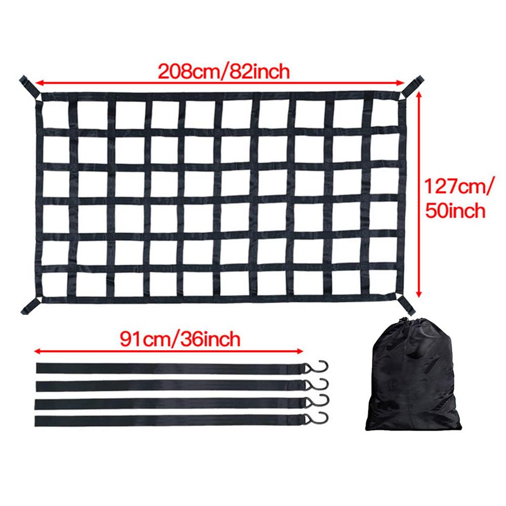 Сетка для багажника автомобиля на крыше, сетка для тяжелого груза, сетка для грузовика, прицепа, мусорного контейнера, удлиненные сетчатые чехлы, багажные сетки с 4 фиксированными ремнями
